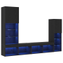 Gabinete para TV LED Roble Negro 30.5x30x102 cm Madera Ingenierizada de , Muebles TV - Ref: Foro24-3334391, Precio: 200,48 €,...