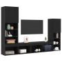 Gabinete para TV LED Roble Negro 30.5x30x102 cm Madera Ingenierizada de , Muebles TV - Ref: Foro24-3334391, Precio: 200,48 €,...