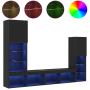 Gabinete para TV LED Roble Negro 30.5x30x102 cm Madera Ingenierizada de , Muebles TV - Ref: Foro24-3334391, Precio: 200,48 €,...