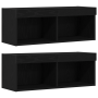 Gabinete para TV LED Roble Negro 30.5x30x102 cm Madera Ingenierizada de , Muebles TV - Ref: Foro24-3334391, Precio: 200,48 €,...
