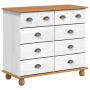 Hutch “ASKIM” Blanco 91x40x183 cm Madera Sólida de Pino de , Aparadores - Ref: Foro24-3334643, Precio: 292,74 €, Descuento: %