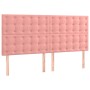 Cama box spring con colchón terciopelo rosa 180x200 cm