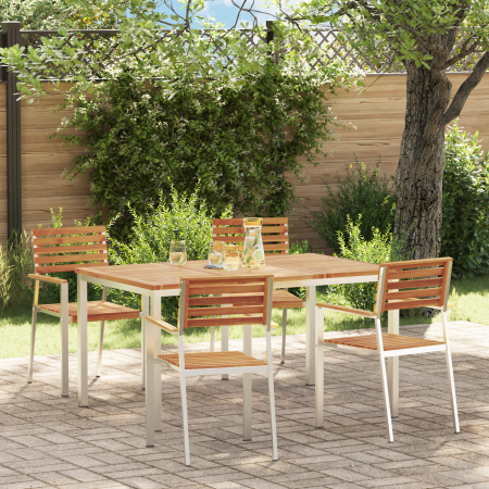 Juego de Comedor de Jardín  de 5 Piezas de Madera Maciza de Acacia | Foro24.es | Tu tienda online para hogar, jardín y más Foro24.es