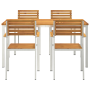 Juego de Comedor de Jardín  de 5 Piezas de Madera Maciza de Acacia | Foro24.es | Tu tienda online para hogar, jardín y más Foro24.es