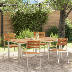 Conjunto de Comedor de Jardín de 5 Piezas Madera