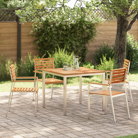 Conjunto de Comedor de Jardín  de 5 Piezas de Madera Sólida de Teca | Foro24.es | Tu tienda online para hogar, jardín y más Foro24.es