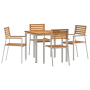 Conjunto de Comedor de Jardín  de 5 Piezas de Madera Sólida de Teca | Foro24.es | Tu tienda online para hogar, jardín y más Foro24.es