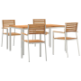 Conjunto de Comedor de Jardín  de 5 Piezas en Madera Sólida de Teca | Foro24.es | Tu tienda online para hogar, jardín y más Foro24.es