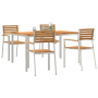 Conjunto de Comedor de Jardín  de 5 Piezas en Madera Sólida de Teca | Foro24.es | Tu tienda online para hogar, jardín y más Foro24.es
