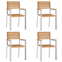 Conjunto de Comedor de Jardín  de 5 Piezas en Madera Sólida de Teca | Foro24.es | Tu tienda online para hogar, jardín y más Foro24.es