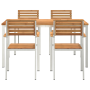 Conjunto de Comedor de Jardín  de 5 Piezas en Madera Sólida de Teca | Foro24.es | Tu tienda online para hogar, jardín y más Foro24.es