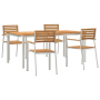 Juego de Comedor de Jardín de 5 Piezas de  en Madera Maciza de Teca | Foro24.es | Tu tienda online para hogar, jardín y más Foro24.es