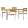 Juego de Comedor de Jardín de 5 Piezas de  en Madera Maciza de Teca | Foro24.es | Tu tienda online para hogar, jardín y más Foro24.es