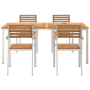 Juego de Comedor de Jardín de 5 Piezas de  en Madera Maciza de Teca | Foro24.es | Tu tienda online para hogar, jardín y más Foro24.es