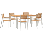 Conjunto de Comedor de Jardín  de 7 Piezas de Madera Sólida de Teca | Foro24.es | Tu tienda online para hogar, jardín y más Foro24.es