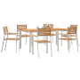 Conjunto de Comedor de Jardín  de 7 Piezas de Madera Sólida de Teca | Foro24.es | Tu tienda online para hogar, jardín y más Foro24.es
