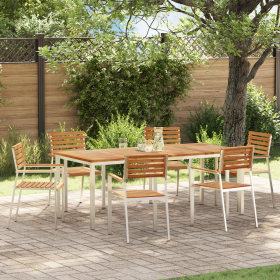Set de Comedor de Jardín de 7 Piezas de Madera