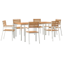 Set de Comedor de Jardín  de 7 Piezas de Madera Sólida de Teca | Foro24.es | Tu tienda online para hogar, jardín y más Foro24.es