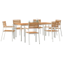 Set de Comedor de Jardín  de 7 Piezas de Madera Sólida de Teca | Foro24.es | Tu tienda online para hogar, jardín y más Foro24.es