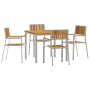 Conjunto de Comedor de Jardín  de 5 Piezas de Madera Sólida de Acacia | Foro24.es | Tu tienda online para hogar, jardín y más Foro24.es