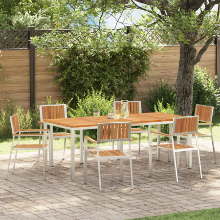 Juego de Comedor de Jardín  de 7 Piezas de Madera Maciza de Acacia | Foro24.es | Tu tienda online para hogar, jardín y más Foro24.es