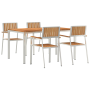 Set de comedor de jardín  de 5 piezas de madera sólida de teca | Foro24.es | Tu tienda online para hogar, jardín y más Foro24.es