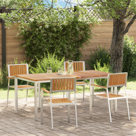 Juego de comedor de jardín de 5 piezas en madera