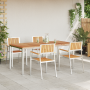 Juego de comedor de jardín  de 5 piezas en madera sólida de teca | Foro24.es | Tu tienda online para hogar, jardín y más Foro24.es