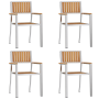 Juego de comedor de jardín  de 5 piezas en madera sólida de teca | Foro24.es | Tu tienda online para hogar, jardín y más Foro24.es