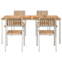 Juego de comedor de jardín  de 5 piezas en madera sólida de teca | Foro24.es | Tu tienda online para hogar, jardín y más Foro24.es