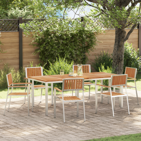 Juego de Comedor de Jardín de 7 piezas en Madera