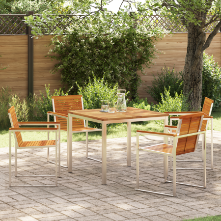 Conjunto de Comedor de Jardín de 5 Piezas de Madera Maciza de Acacia de , Mesas de jardín - Ref: Foro24-3334806, Precio: 629,...