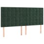 Cama box spring con colchón terciopelo verde oscuro 200x200 cm