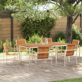 Conjunto de Comedor de Jardín de 7 Piezas de