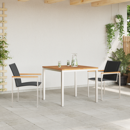 Conjunto de comedor de jardín de 3 piezas de madera de acacia de | Foro24.es | Tu tienda online para hogar, jardín y más Foro24.es