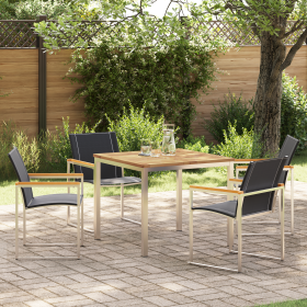 Juego de Comedor de Jardín de 5 Piezas de Madera