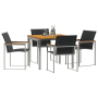 Juego de Comedor de Jardín  de 5 Piezas de Madera Sólida de Acacia | Foro24.es | Tu tienda online para hogar, jardín y más Foro24.es