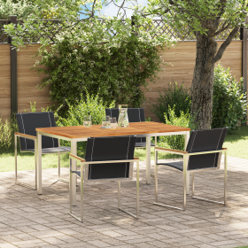Juego de Comedor de Jardín de 5 Piezas de Madera