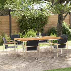 Juego de Comedor de Jardín de 7 Piezas en Madera