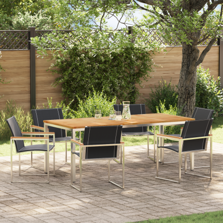 Juego de Comedor de Jardín de 7 Piezas en Madera Acacia Maciza | Foro24.es | Tu tienda online para hogar, jardín y más Foro24.es