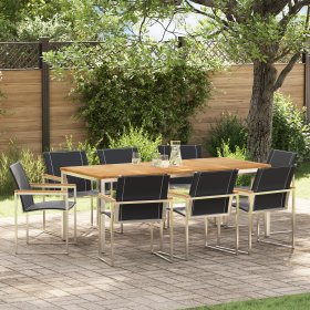 Juego de Comedor de 9 Piezas para Jardín de