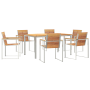 Conjunto de comedor de jardín de 7 piezas de madera maciza de teca de , Mesas de jardín - Ref: Foro24-3334824, Precio: 972,22 €