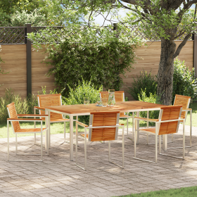 Conjunto de Comedor de Jardín de 7 Piezas de Madera Sólida de Teca by , Garden tables - Ref: Foro24-3334826, Price: 1,00 €, D...