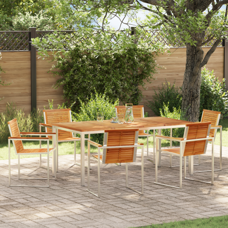 Conjunto de Comedor de Jardín de 7 Piezas de Madera Sólida de Teca by , Garden tables - Ref: Foro24-3334826, Price: 1,00 €, D...