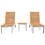 Tumbonas 2 pcs con Mesa de Madera Maciza de Teca by , Loungers - Ref: Foro24-3334842, Price: 675,51 €, Discount: %