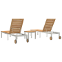 Tumbonas 2 pcs con Mesa de Madera Maciza de Teca by , Loungers - Ref: Foro24-3334842, Price: 675,51 €, Discount: %