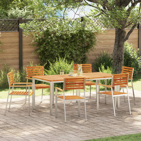 Sillas apilables de Jardín  6 pcs 54.5x56x89 cm Madera Maciza de Acacia | Foro24.es | Tu tienda online para hogar, jardín y más Foro24.es
