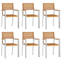 Sillas apilables de Jardín  6 pcs 54.5x56x89 cm Madera Maciza de Acacia | Foro24.es | Tu tienda online para hogar, jardín y más Foro24.es