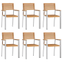 Sillas de Jardín Apilables  6 pcs 54.5x56x89 cm Madera Maciza de Teca | Foro24.es | Tu tienda online para hogar, jardín y más Foro24.es