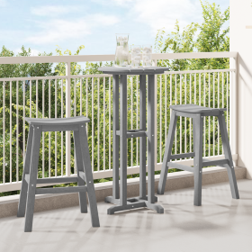 Juego de Bar de Jardín de 3 Piezas Gris Claro HDPE